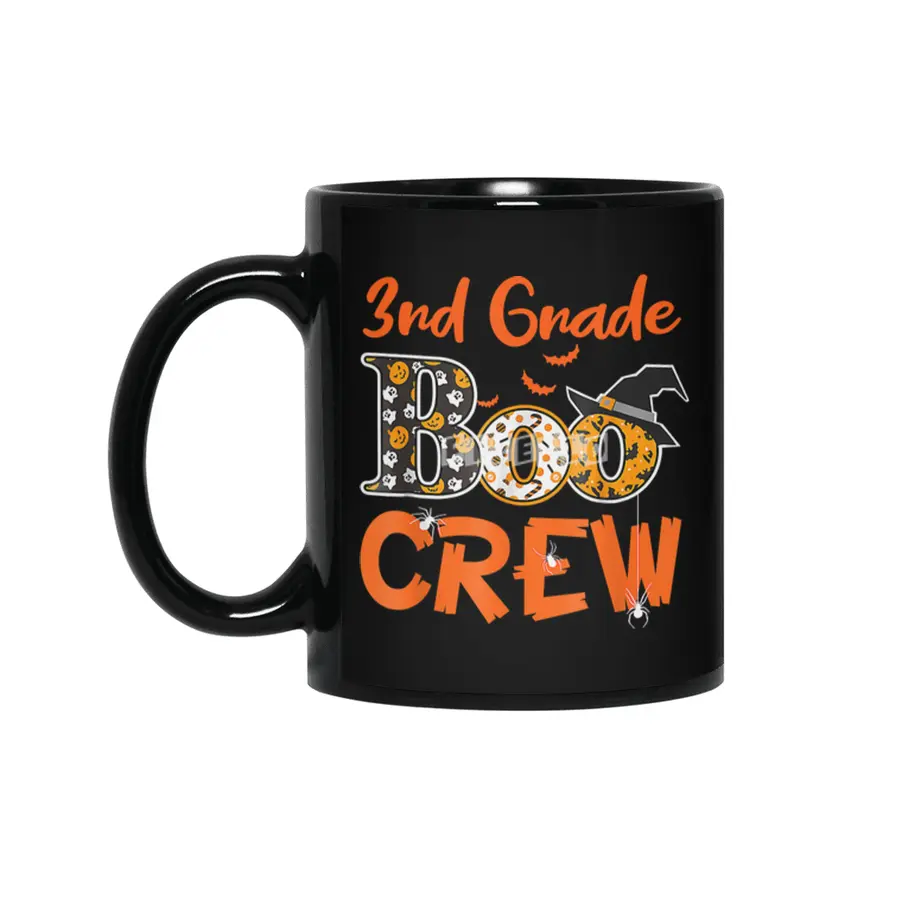 3rd grade boo crew  teacher kids halloween gift Siyah Kupa