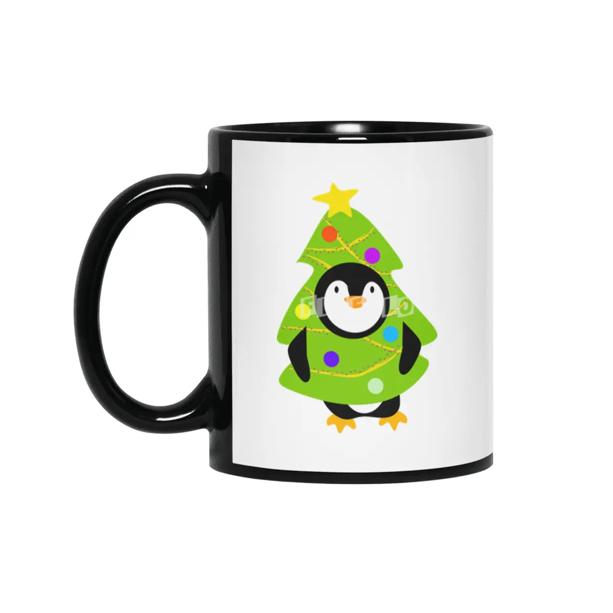Christmas tree Penguin Siyah Kupa