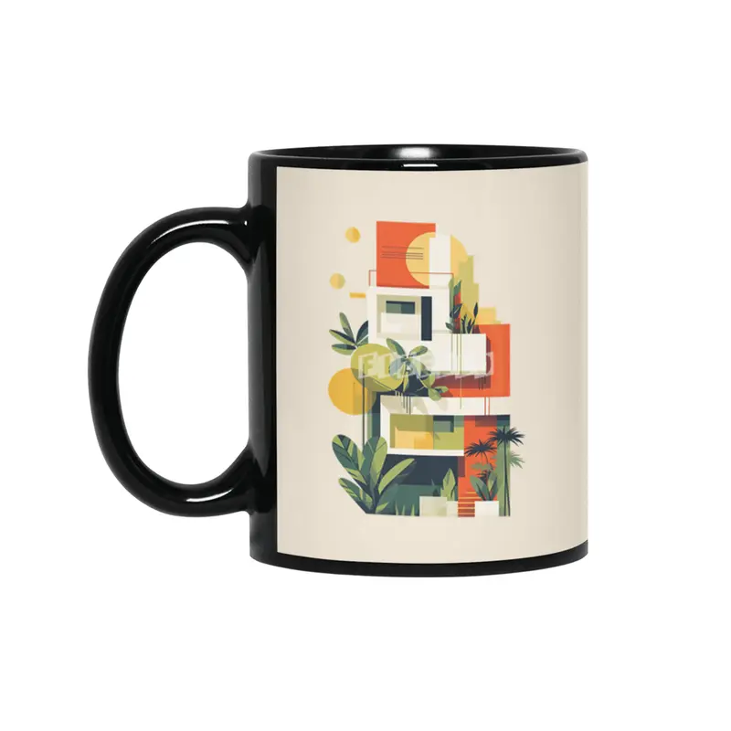 Abstract Tree house Siyah Kupa