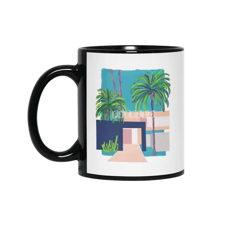Palm tree house Siyah Kupa