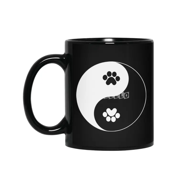 Panda yin yang Siyah Kupa