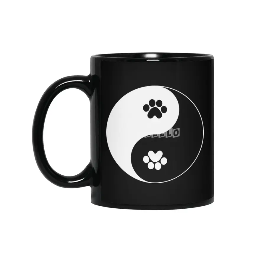 Panda yin yang Siyah Kupa