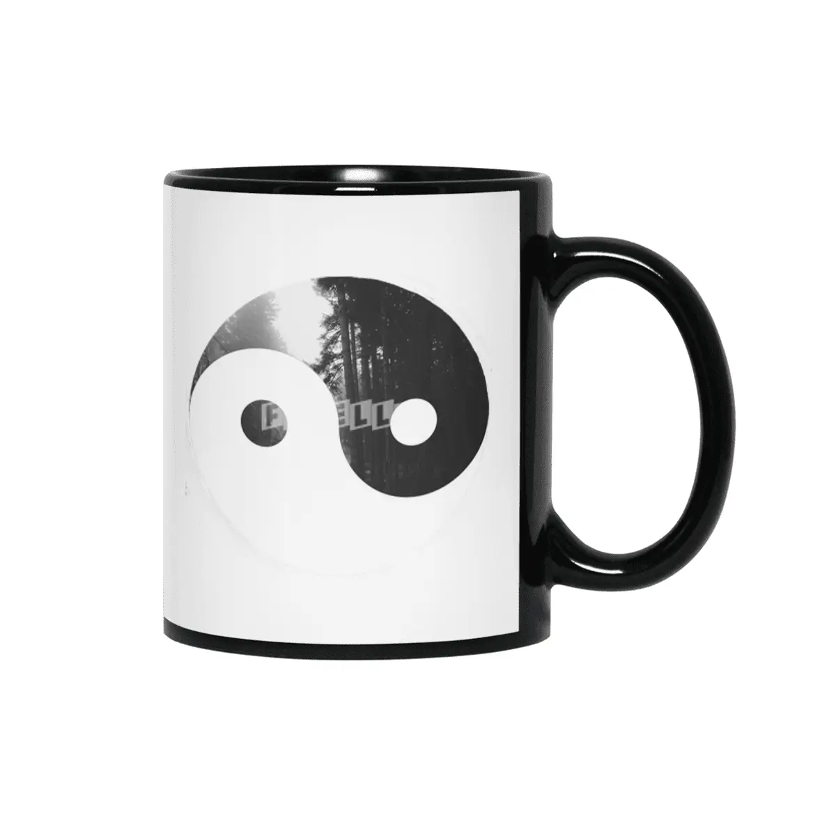 Forest Yin Yang Siyah Kupa