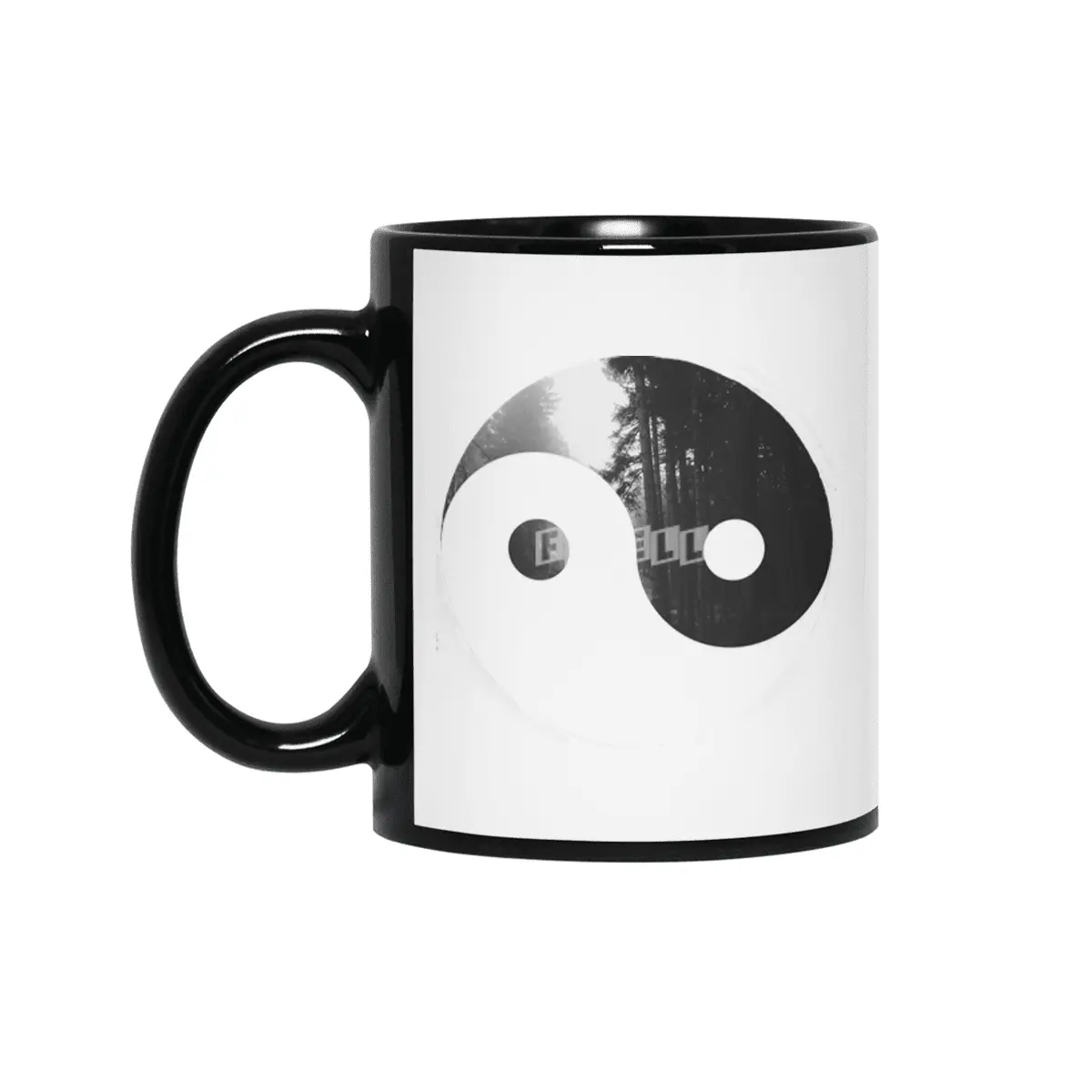 Forest Yin Yang Siyah Kupa