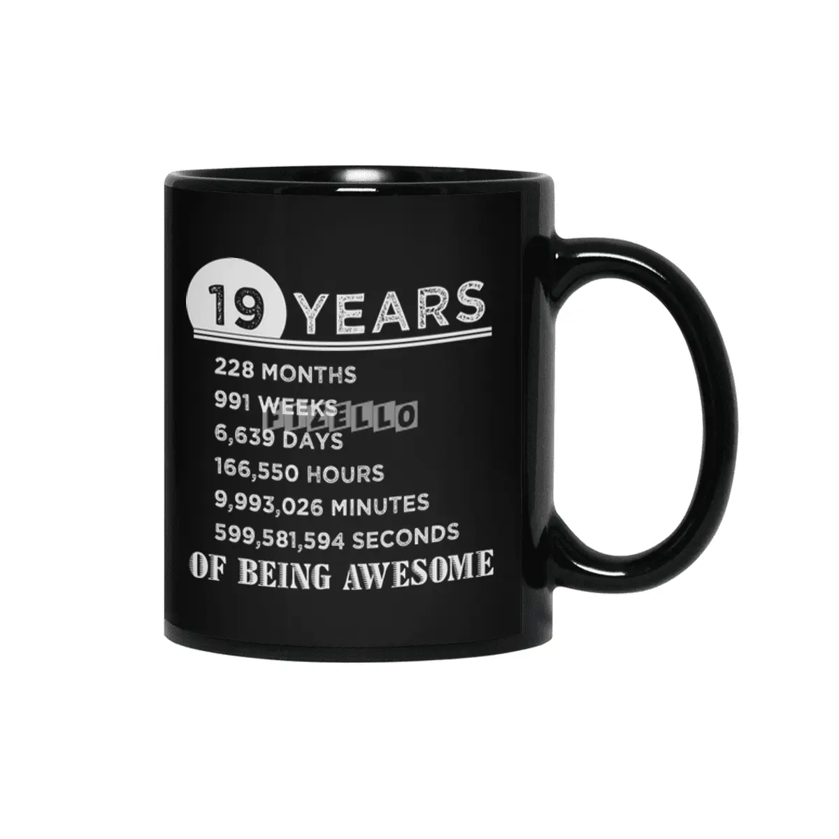 19th Birthday Gift 19 Years Old of Being Awesome Siyah Kupa