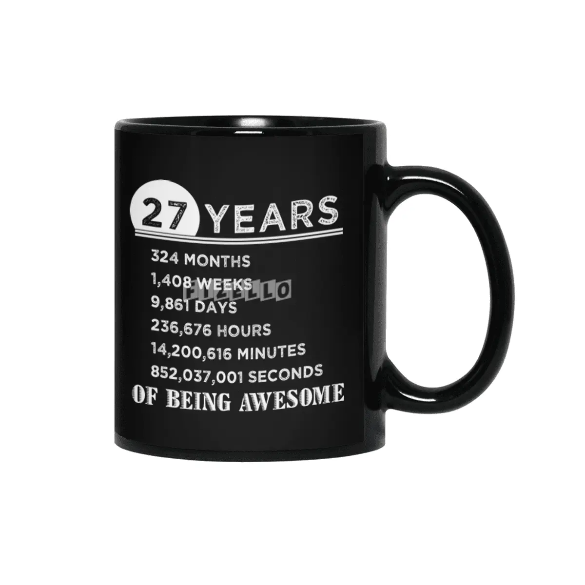 27th Birthday Gifts 27 Years Old of Being Awesome Siyah Kupa