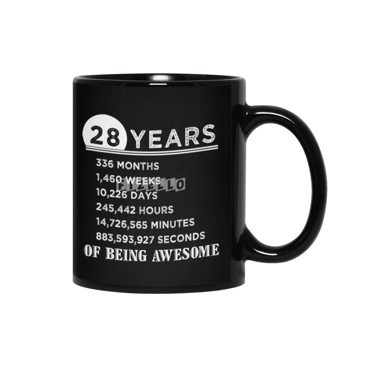 28th Birthday Gift 28 Years Old of Being Awesome Siyah Kupa