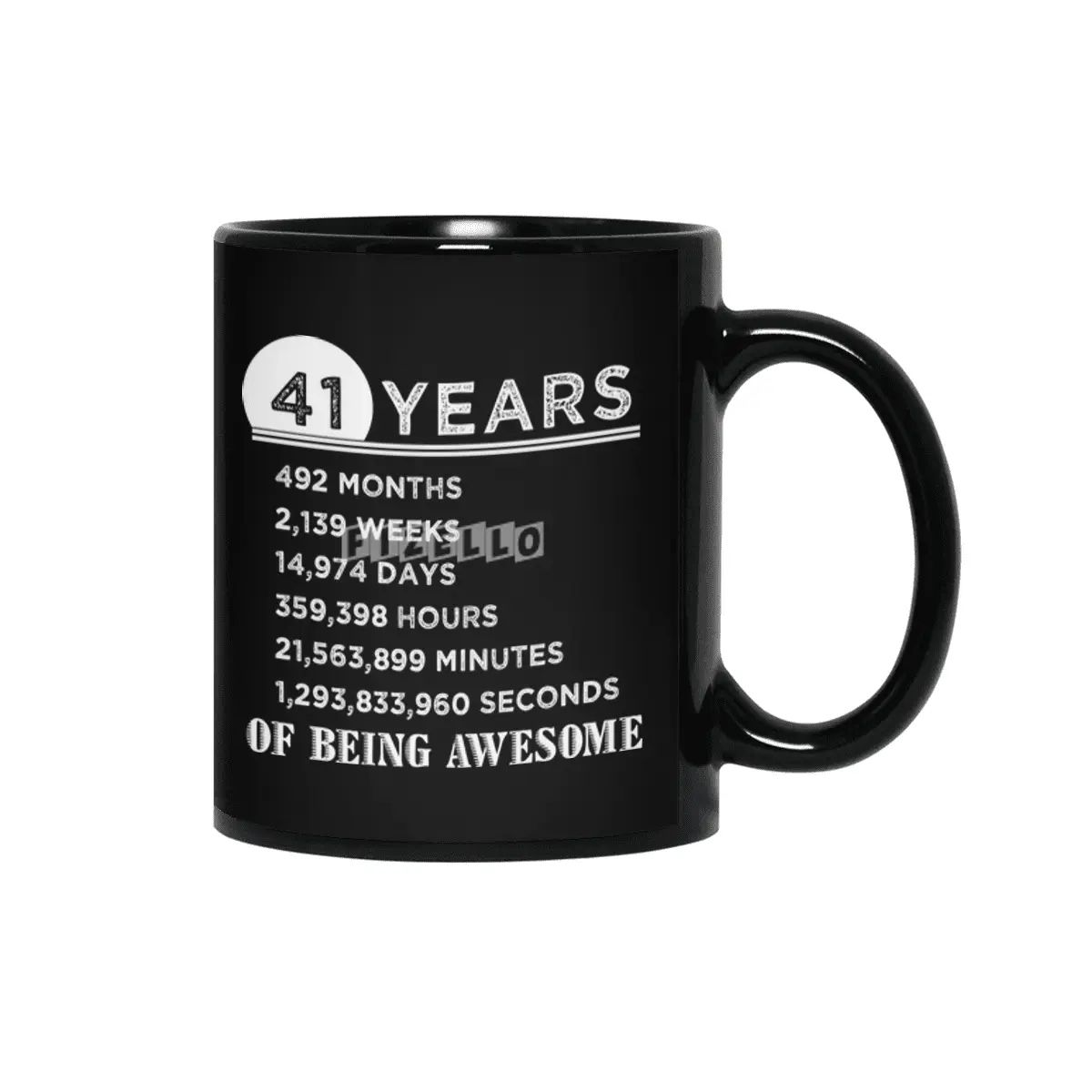 41st Birthday Gifts 41 Years Old of Being Awesome Siyah Kupa