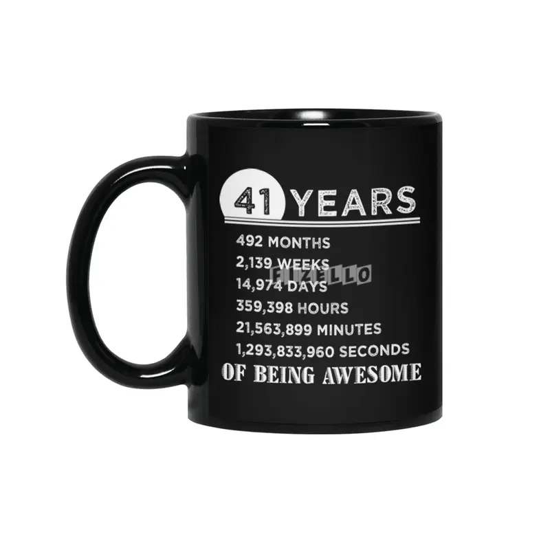 41st Birthday Gifts 41 Years Old of Being Awesome Siyah Kupa