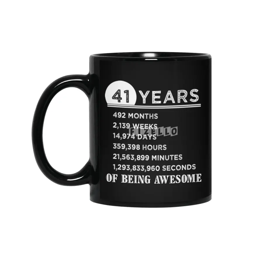 41st Birthday Gifts 41 Years Old of Being Awesome Siyah Kupa