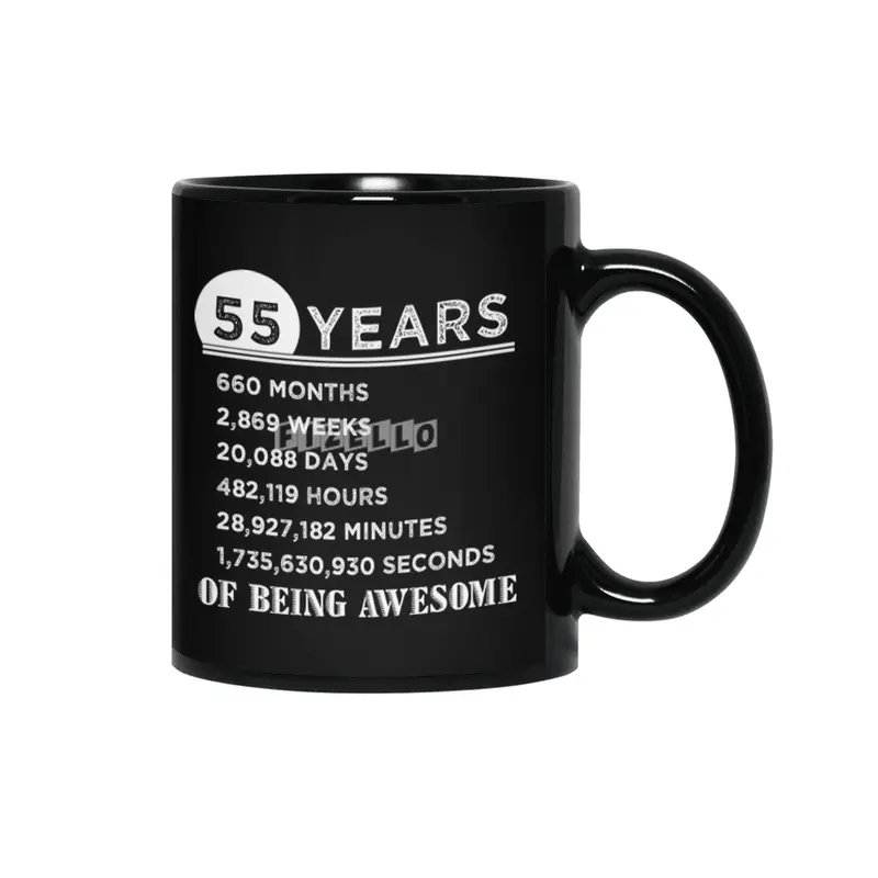 55th Birthday Gifts 55 Years Old of Being Awesome Siyah Kupa