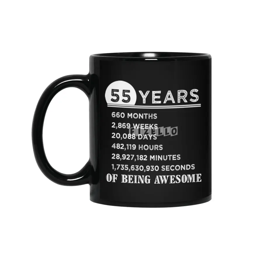 55th Birthday Gifts 55 Years Old of Being Awesome Siyah Kupa