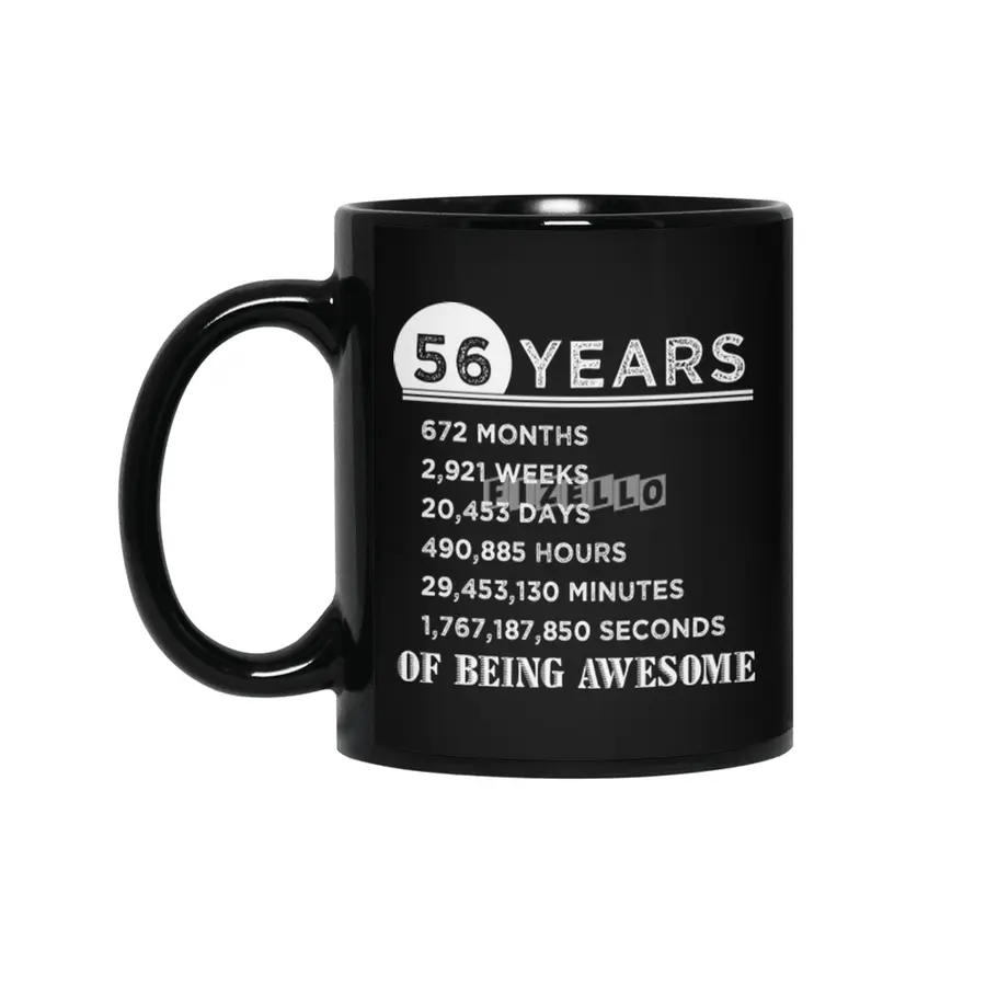 56th Birthday Gifts 56 Years Old of Being Awesome Siyah Kupa