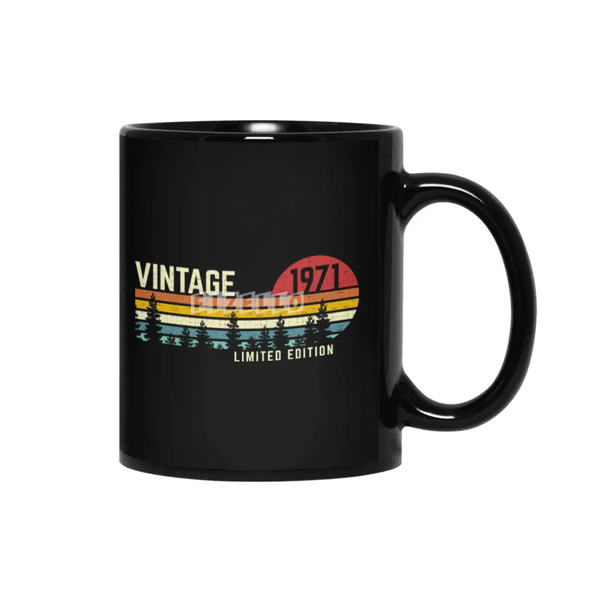 get this vintage sunset 1971 limited edition 50th birthday 50 years old retro classic cute design Siyah Kupa