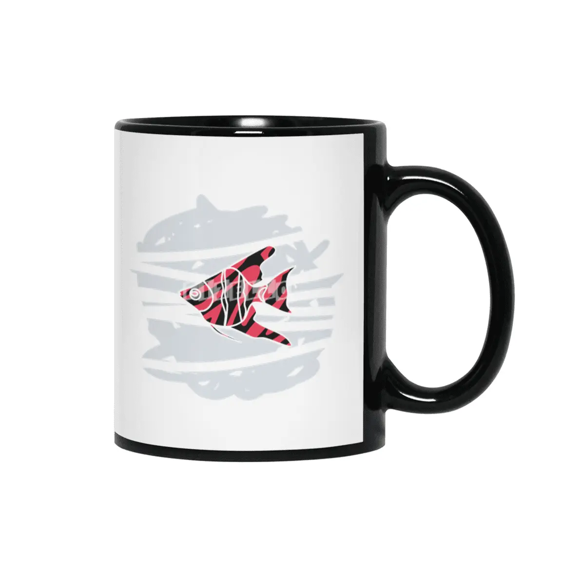 zebra red skin freshwater angelfish Siyah Kupa