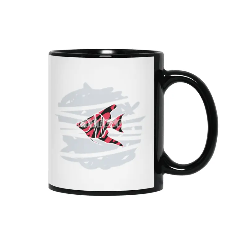 zebra red skin freshwater angelfish Siyah Kupa