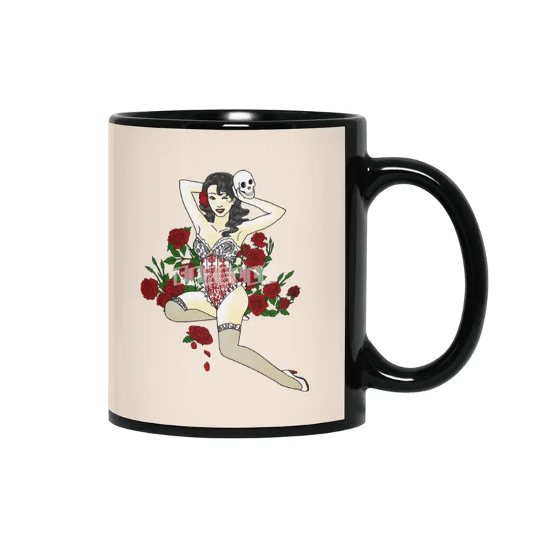 Wild Rose Pin Up Siyah Kupa