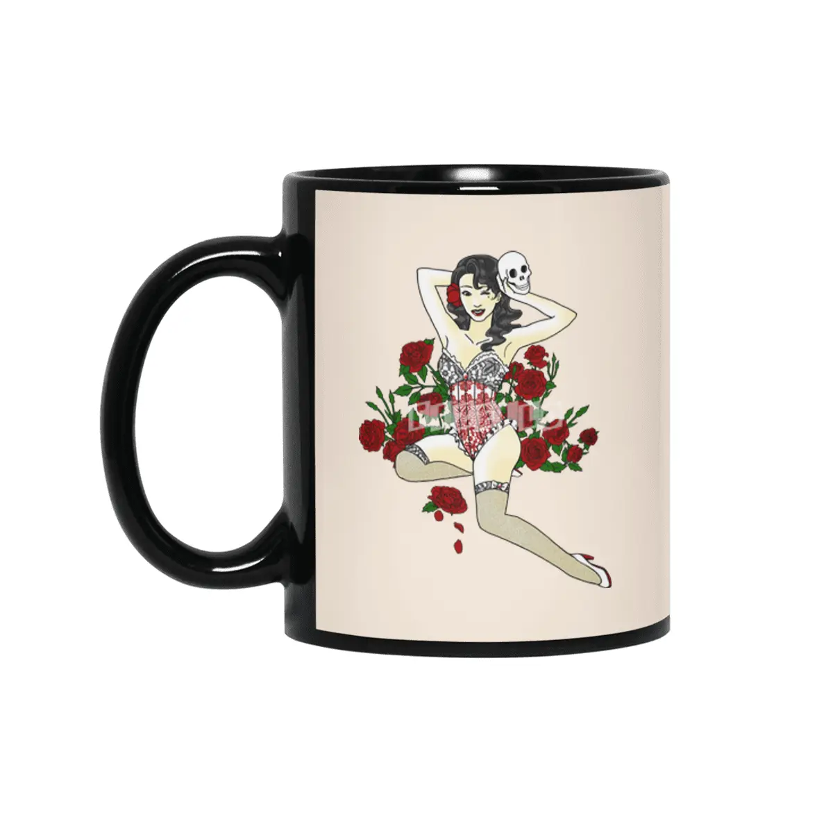 Wild Rose Pin Up Siyah Kupa