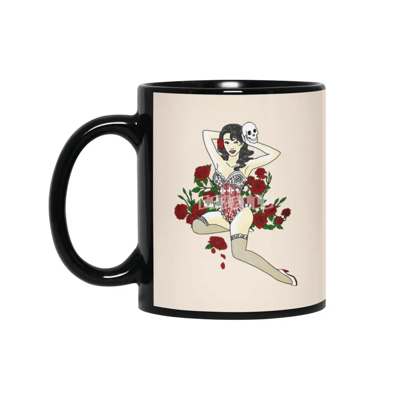 Wild Rose Pin Up Siyah Kupa