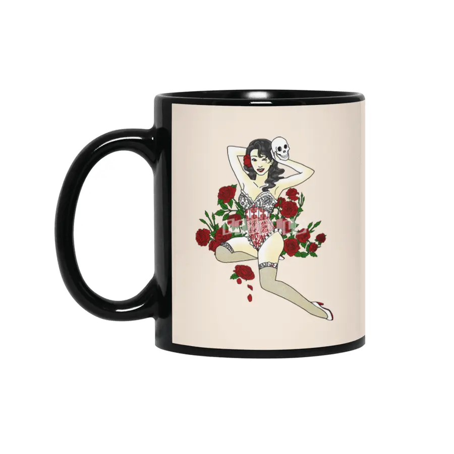 Wild Rose Pin Up Siyah Kupa