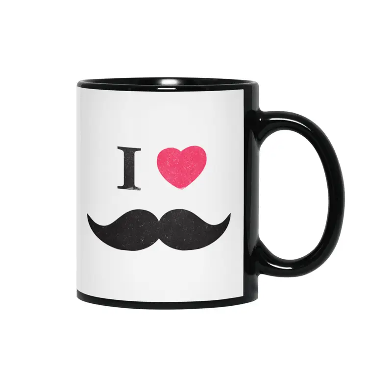 I love mustache! Siyah Kupa