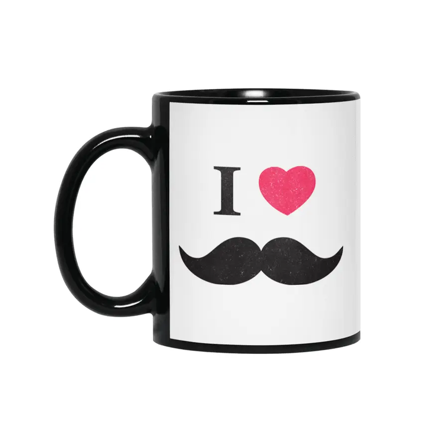 I love mustache! Siyah Kupa