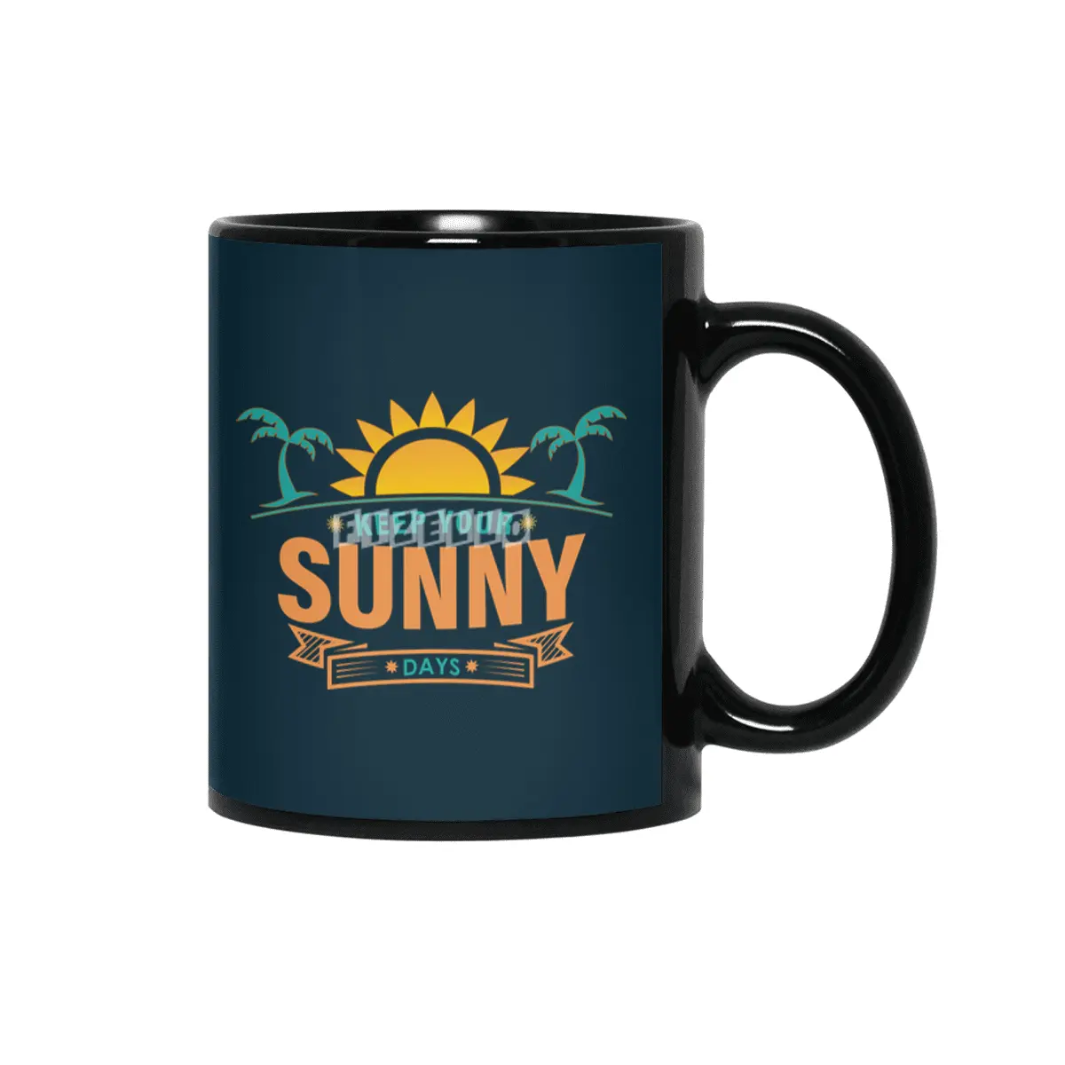 Keep your sunny days summer love Siyah Kupa