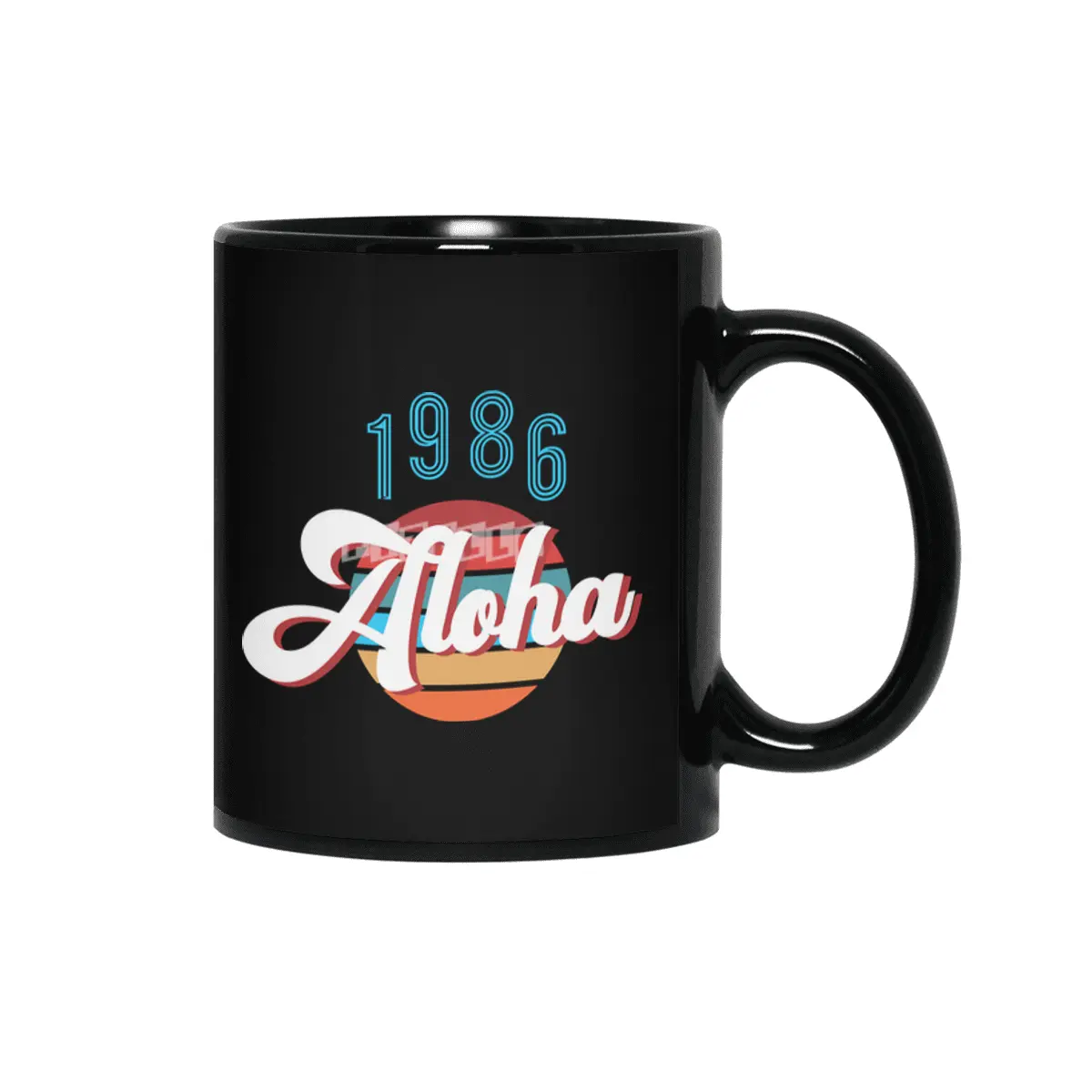 Retro Vintage Summer Aloha 1986 Siyah Kupa
