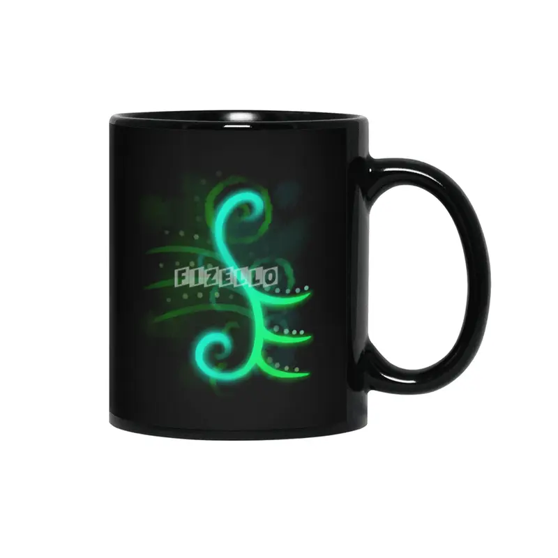 Green Neon Stripes Siyah Kupa