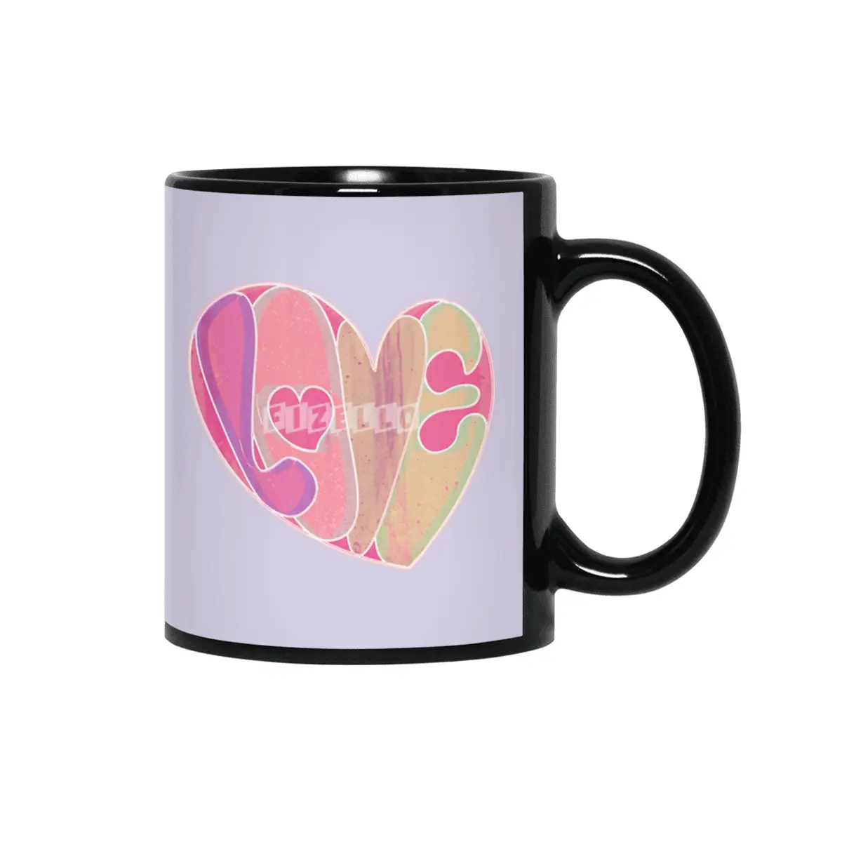 Love Neon Glow Siyah Kupa