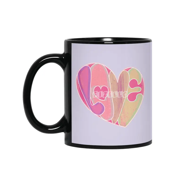 Love Neon Glow Siyah Kupa