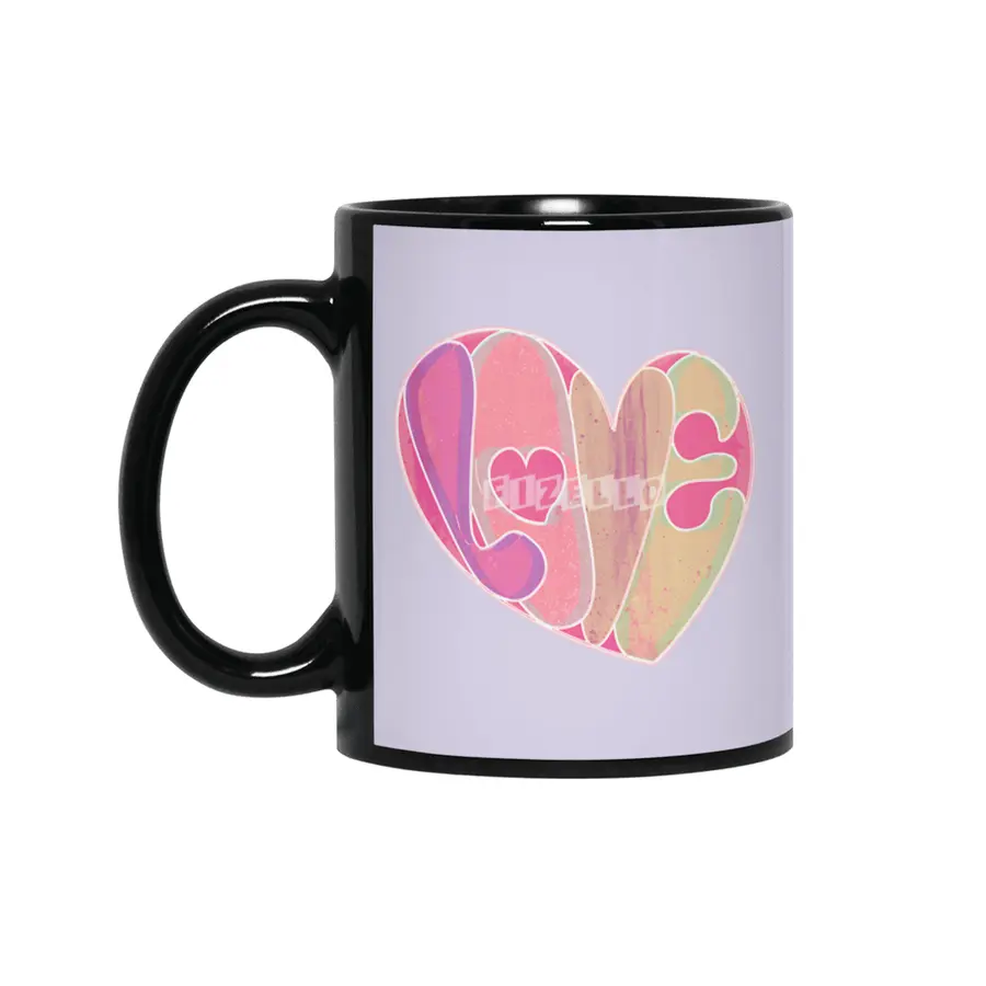 Love Neon Glow Siyah Kupa