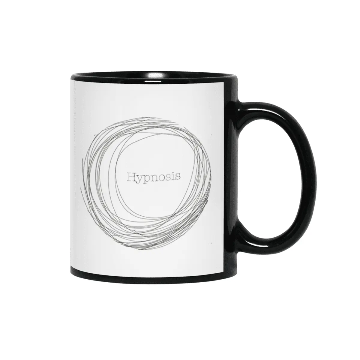 Hypnosis Hand Drawn Swirl Siyah Kupa