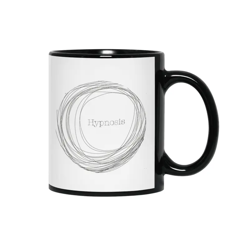 Hypnosis Hand Drawn Swirl Siyah Kupa