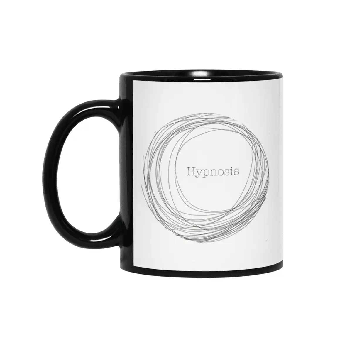 Hypnosis Hand Drawn Swirl Siyah Kupa