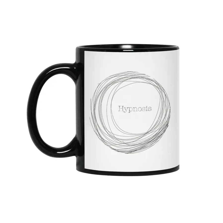 Hypnosis Hand Drawn Swirl Siyah Kupa