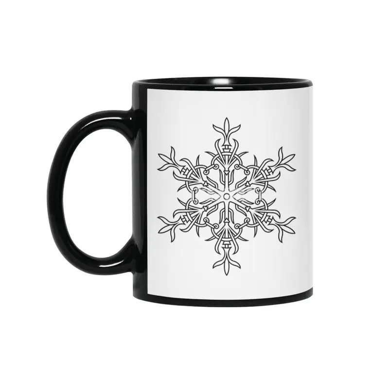 Black and white mandala vector isolated on white. Vector hand drawn circular decorative element. Siyah Kupa
