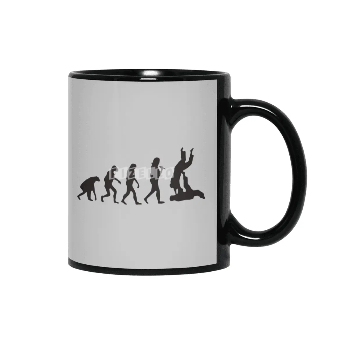 Evolution of Man Jiu Jitsu Humour Logo Siyah Kupa