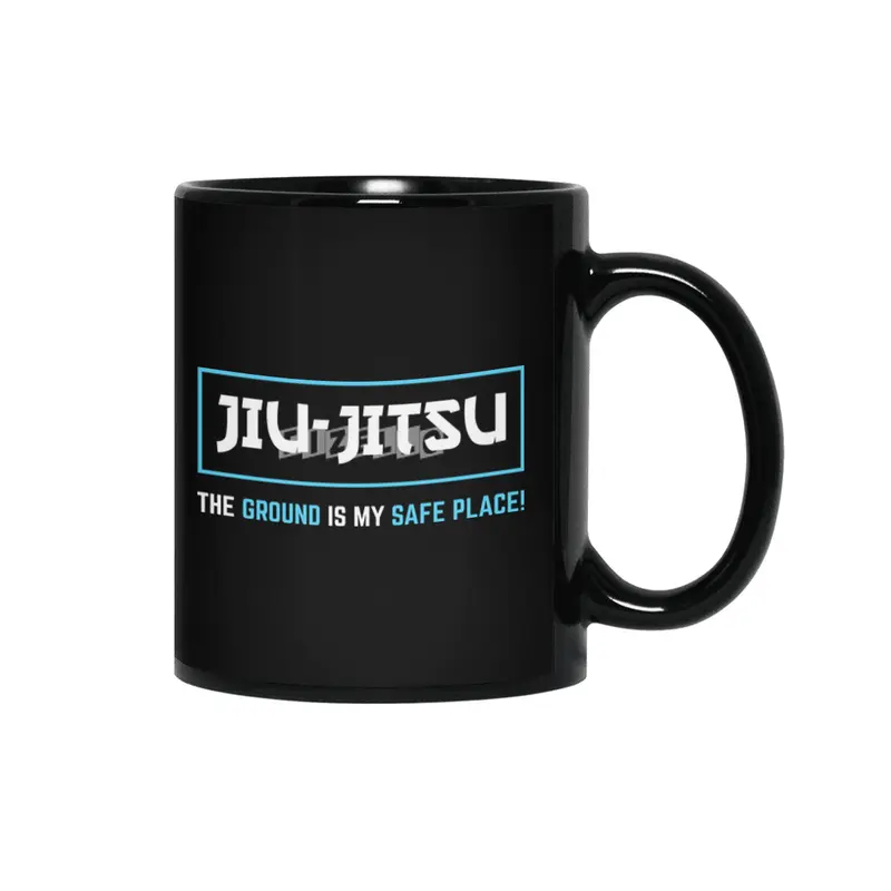 BJJ Jiu Jitsu The Ground Is My Safe Place Grappling Gift Siyah Kupa