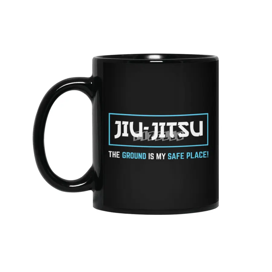 BJJ Jiu Jitsu The Ground Is My Safe Place Grappling Gift Siyah Kupa