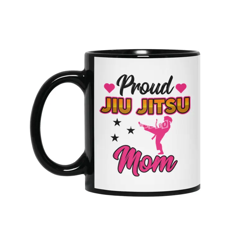Proud Jiu Jitsu Mom BJJ Martial Arts Siyah Kupa