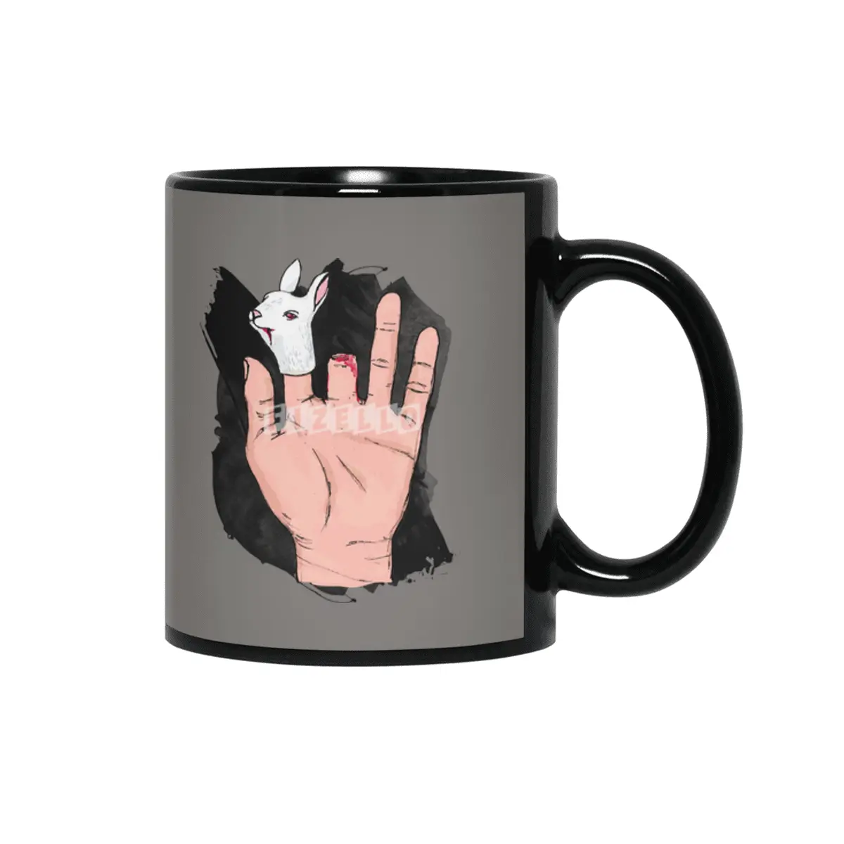 Never give The Finger to a bunny! Siyah Kupa