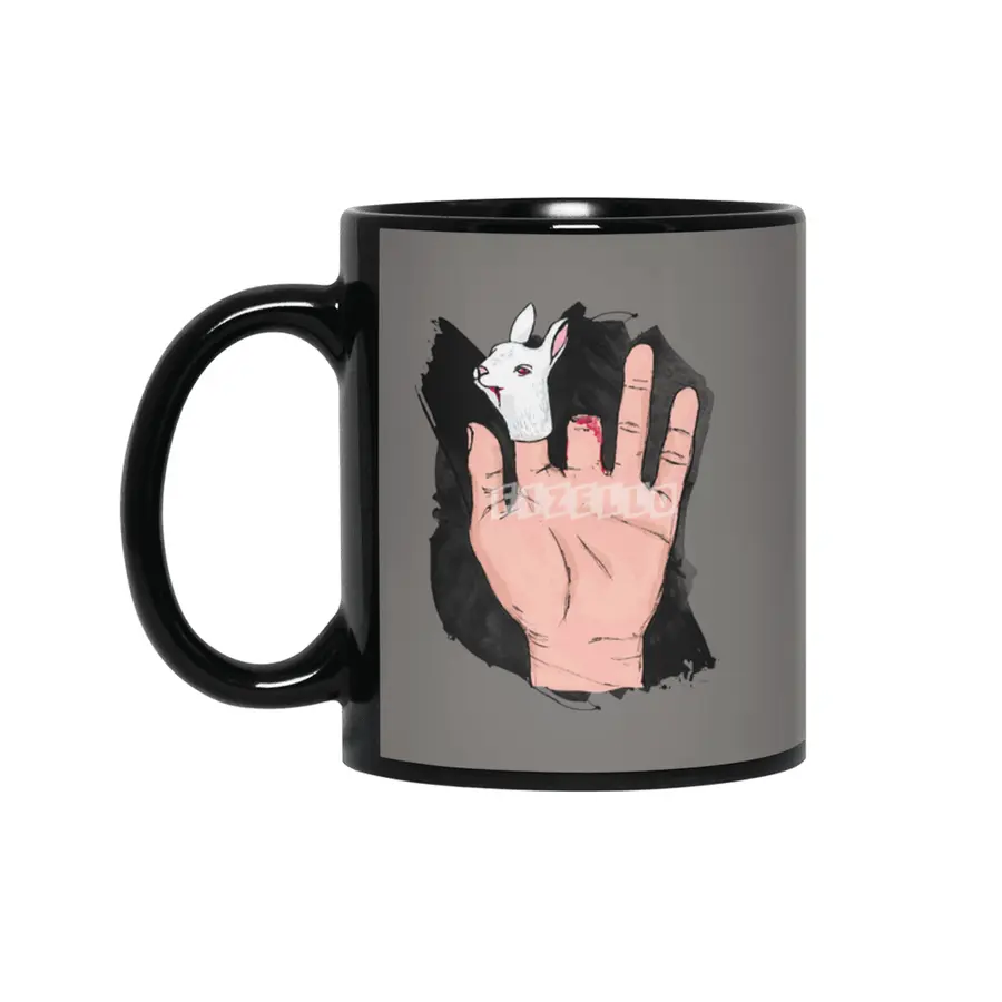 Never give The Finger to a bunny! Siyah Kupa