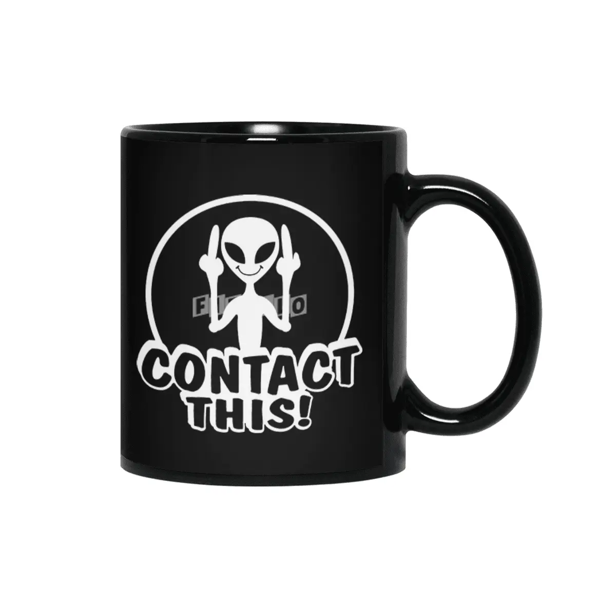Alien Contact This finger UFO Siyah Kupa