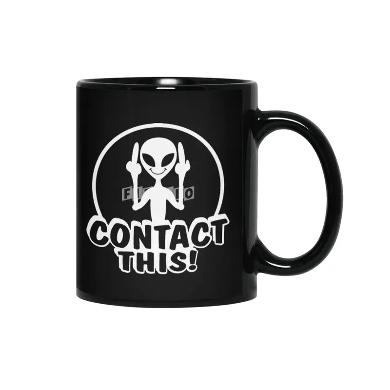 Alien Contact This finger UFO Siyah Kupa