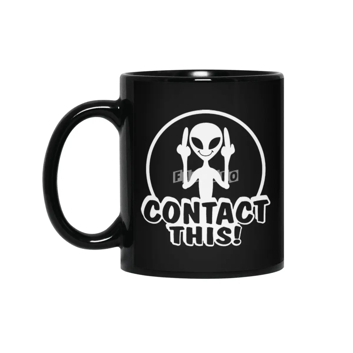 Alien Contact This finger UFO Siyah Kupa
