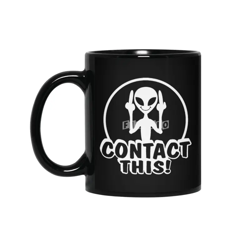 Alien Contact This finger UFO Siyah Kupa