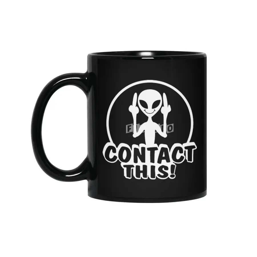 Alien Contact This finger UFO Siyah Kupa