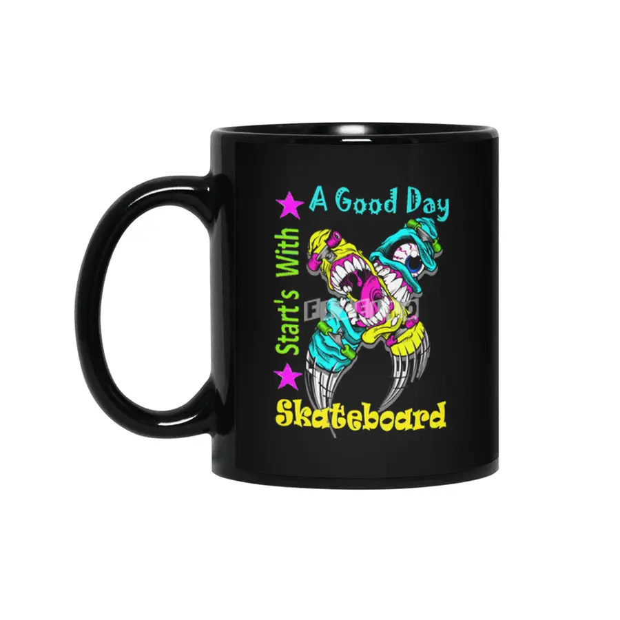 A Good Day With Skateboard Siyah Kupa