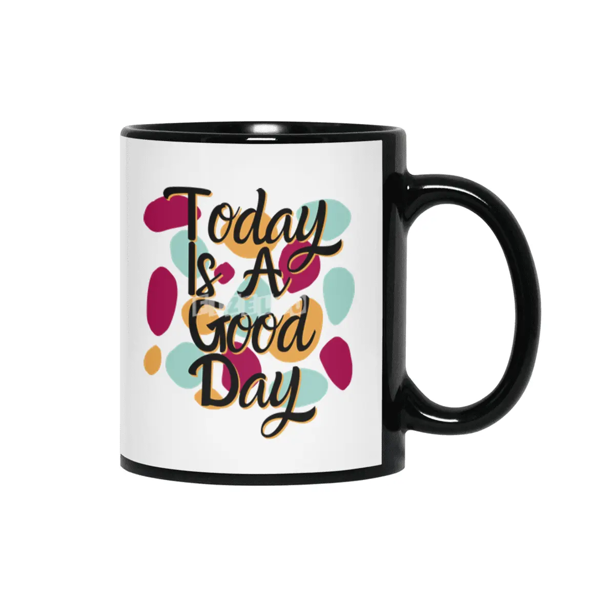 Today Is A Good Day Colorful Polka Blobs - Abstract Wobbly Polka Dots Siyah Kupa